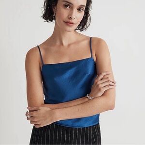 Madewell Blue Satin Camisole Top